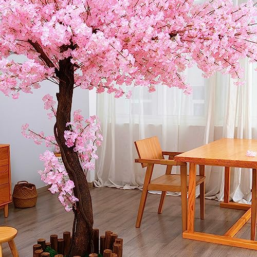 WgGUIF Home Decor Artificial Cherry Blossom Trees, Peach Pink Fake Sakura, Real Wood Stems and Lifelike Leaves Replica Artificial Plant for Sakura Flower Indoor Outdoor Hom 1x0.6m/3.2x1.9ft von WgGUIF