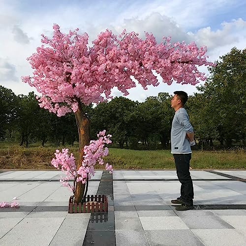 WgGUIF Japanese Cherry Blossom Tree, Large Artificial Simulation Plant Peach Tree Wishing Tree Fake Silk Flower for Office Bedroom Living Party DIY Wedding Decor 1x0.6m/3.2x1.9ft von WgGUIF
