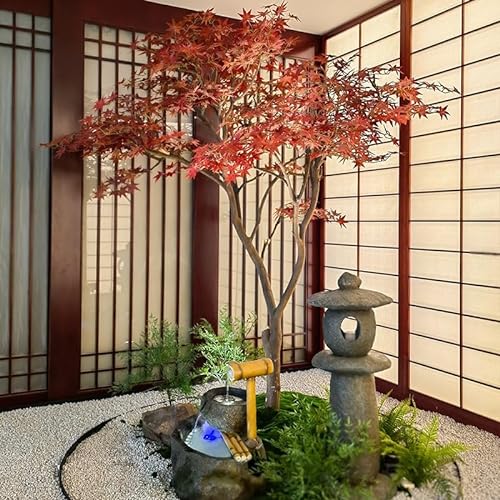 WgGUIF Simulation Red Maple Potted Green Plants Decoration Artificial Artificial Artificial Green Plants Indoor Landscaping Simulation Tree 1.8m von WgGUIF
