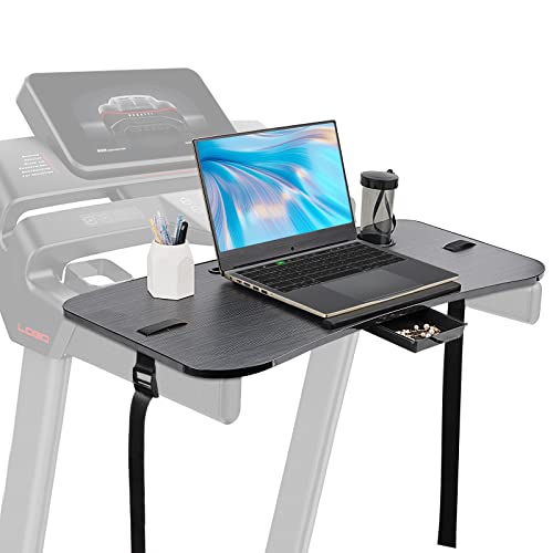 Whchiy Laufband Schreibtisch Laufband Schreibtischbefestigung ergonomische Plattform mit rutschfesten Pads und Schubladen, passend für Laptops, Tablets, Laptops und mehr (Schwarz) von Whchiy
