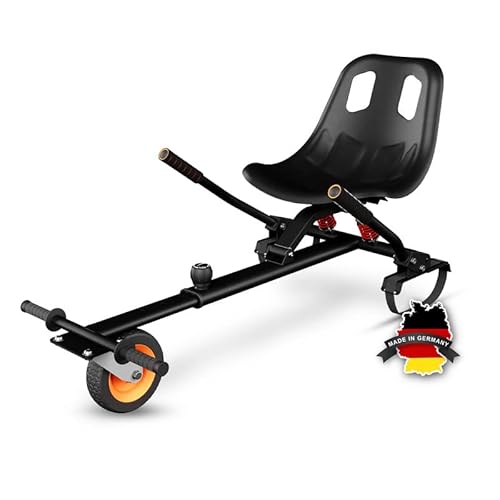 Wheelheels Hovercart für alle 6.5", 8.5" & 10" Hoverboards – Sitz für Self Balance Scooter mit innovativer Federung, Stoßdämpfern & luftgefülltem Frontreifen für mehr Fahrkomfort von Wheelheels