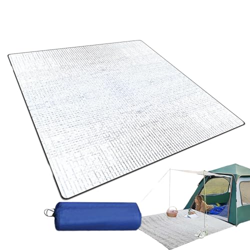 Alu Isomatte Camping,Isoliermatte Aus Aluminiumfolie,isomatte Alubeschichtet 195 * 180cm wasserdichte Folien-campingmatte Ultraleicht Bodenmatte Faltbare Zeltmatte Schlafmatte Thermomatte Kompakt von Whrcy