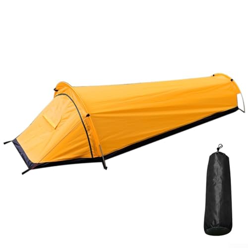 Campingzelt für 1 Person, ultraleichtes Einzelpersonen-Campingzelt, zum Wandern, Bergsteigen, Rucksackreisen, Reisen, Camping (gelb) von Whychstore