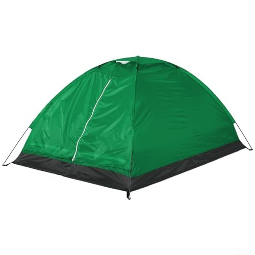 Geräumiges Kuppelzelt, Outdoor-Wanderzelt für 2 Personen, einfarbiges Zwei-Personen-Zelt mit zweilagiger Tür für Camping, Wandern usw. (grün) von Whychstore