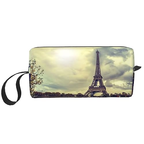 Eiffelturm Paris Make-up-Tasche Tragbare Kosmetiktasche Reißverschluss Kleine Tasche Handtasche Reise Toilettenartikel Organizer Aufbewahrungstasche für Frauen, weiß, Einheitsgröße von WiNwon