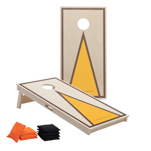 Cornhole Set – 120 x 60 cm – Wicked Wood – Offizielle ACL-Empfehlung – Enthält 2 x 4 Taschen - Für Outdoor (Triangle Design) von Wicked Wood Games