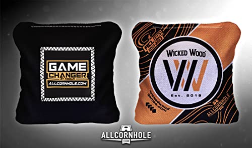Premium Wicked Wood Games Pro Bags - Gamechanger Cornhole Bags - 1x4 - ACL Pro - Saison 2023 (Orange) - Nach Offiziellen ACL Standards von Wicked Wood Games