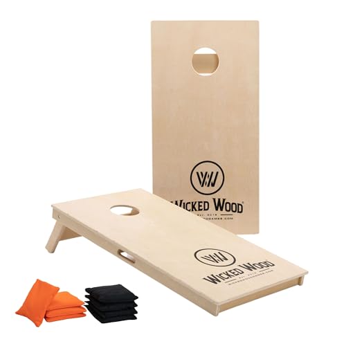 Cornhole Set – 120 x 60 cm – Wicked Wood – Offizielle ACL-Empfehlung – Enthält 2 x 4 Taschen - Für Outdoor (Wicked Wood ACL Rec Premium (15mm) 120x60 Cornhole Set) von Wicked Wood Games