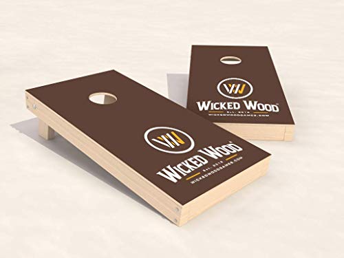 Cornhole Set – 120 x 60 cm – Wicked Wood – Offizielle ACL-Empfehlung – Enthält 2 x 4 Taschen - Für Outdoor (Brown Design) von Wicked Wood Games