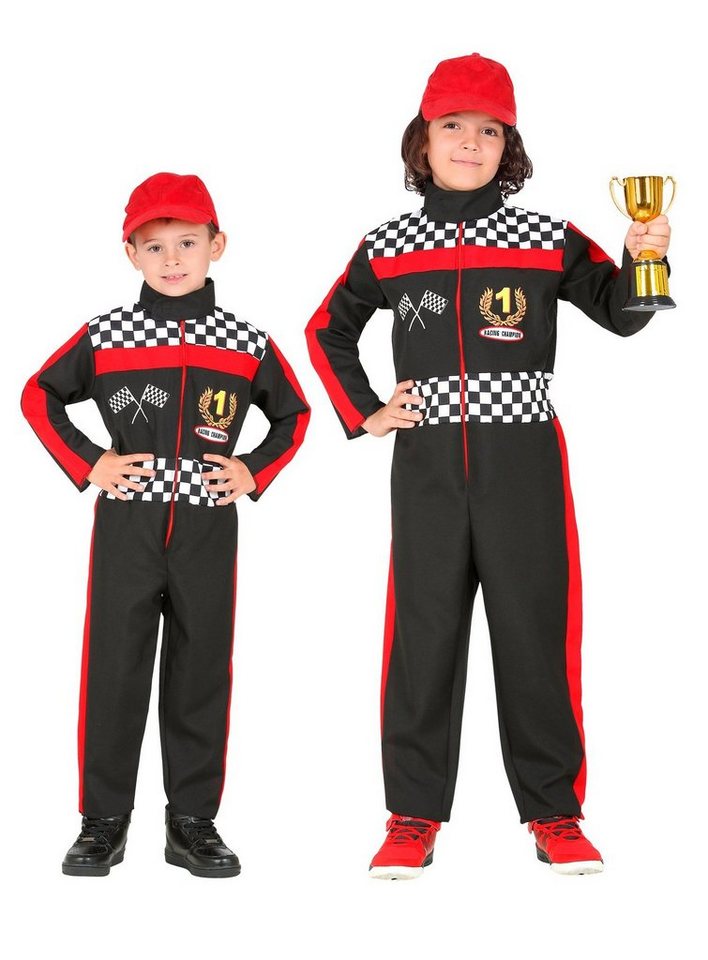 Widdmann Kostüm Formel 1 Rennfahrer, Schnittiger Overall für kleine Rennsportler von Widdmann