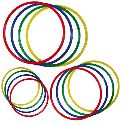 Gymnastikreifen-Set, 4 Stück, flach, bunt, aus Kunststoff ׀ Wiemann Lehrmittel (Ø 40 cm) von Wiemann Lehrmittel