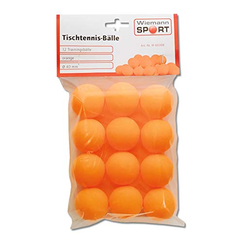 Wiemann Lehrmittel Tischtennis-Bälle, Trainingsbälle, 12 Stück, orange, Ø=40 mm von Wiemann Lehrmittel