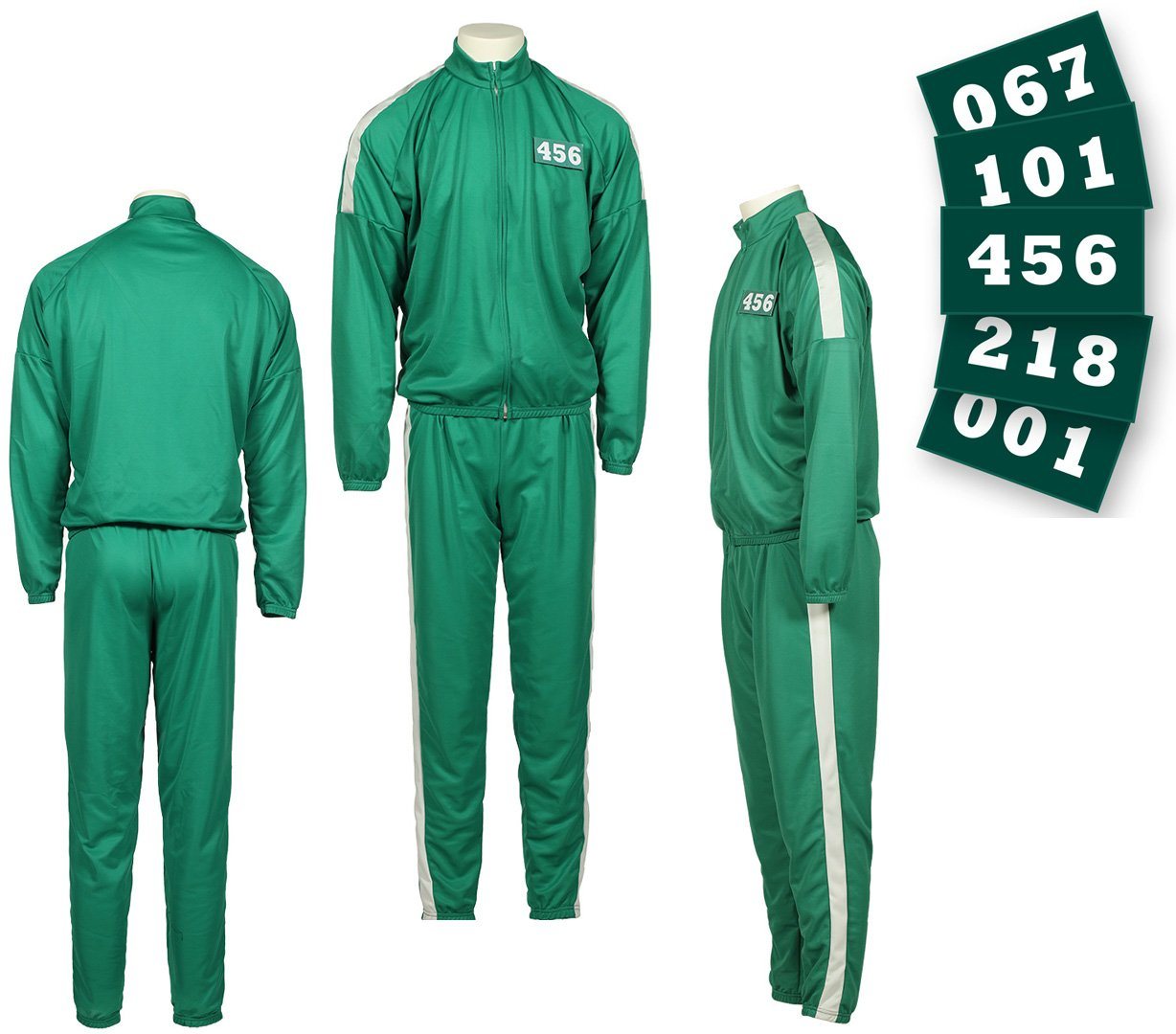 Wilbers Kostüm Grüner Trainingsanzug - Team grün - Gr. XS - XXL Nummernauswahl - Mann und Frau von Wilbers