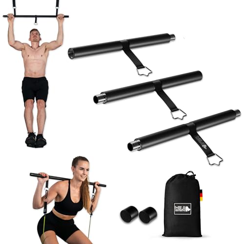 Wild Instincts® modulare Fitness Stange 90cm für Fitnessbänder/mobile Klimmzugstange/Pilates Stange/Fitnessstange für Widerstandsbänder/Resistance Bands Bar/Pilates Bar von Wild Instincts