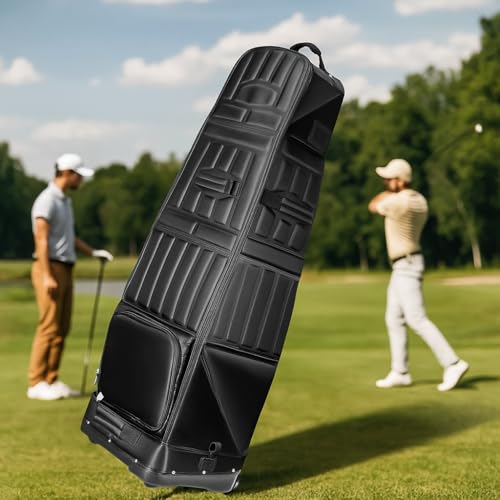 WildFun Golf-Reisetasche mit Rädern, Hochwertige wasserdichte Golftasche für Reisen und Flüge mit Rädern und hartem Kopfteil, Schutz für Golfschläger, tragbar und leicht von WildFun