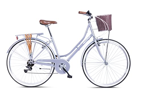 Wildtrak - Stahl-City-Bike, Erwachsene, 700C, 6-Gang, Shimano-Schaltung - Grau von Wildtrak