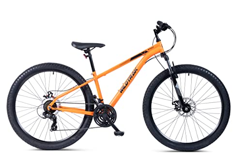 Wildtrak - Stahl-Mountainbike, Erwachsene, 27.5 Zoll, 21-Gang, Shimano-Schaltung - Orange von Wildtrak