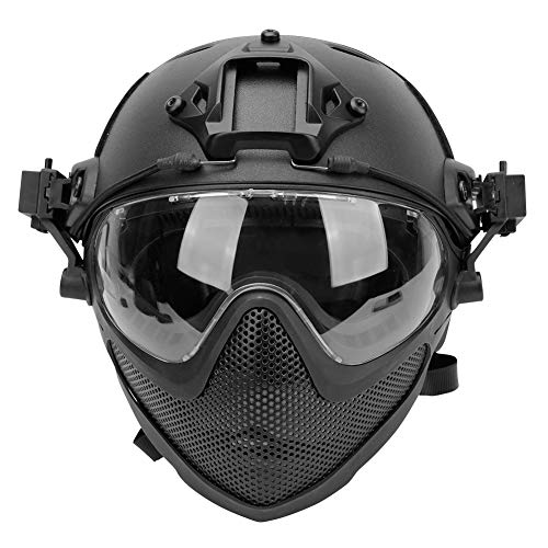 Will Outdoor Integrierter taktischer Airsoft PJ-Helm F22, Vollgesichtsschutzhelm mit Abnehmbarer Maske und Schutzbrille. von Will Outdoor
