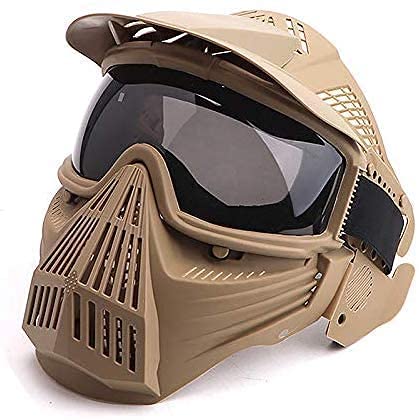 Will Outdoor Paintball Maske, Taktische Luftgewehrmaske mit Schutzbrille Vollgesichtsschutzmaske für CS-Spiele, Paintballschießen, Halloween, Filmrollenspiele usw. von Will Outdoor