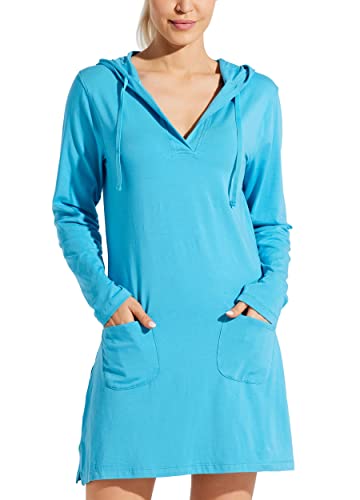 Willit Damen UPF 50+ Sonnenschutz Hoodie LSF Shirt Langarm Wandern Angeln Outdoor Shirt Leichter Hoodie Blau XL von WILLIT