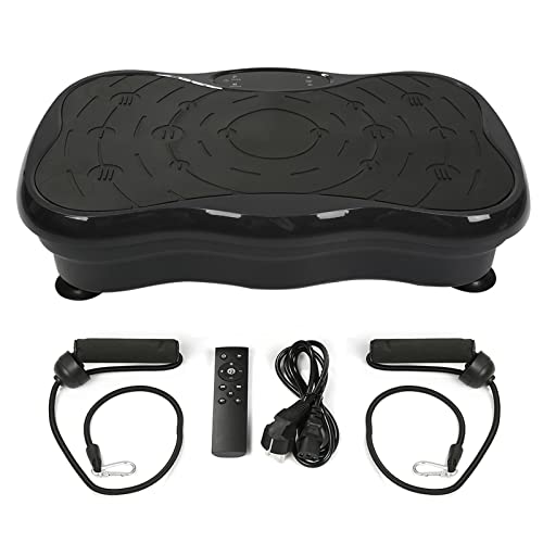 Willonin Vibrationsplatte, Flachbild-Fettentfernungsgerät LCD Schmetterlingsmodell | Bluetooth-Audio USB (europäischer Standard) 2 Widerstandsbänder1 Fernbedienung (Pures Schwarz) von Willonin