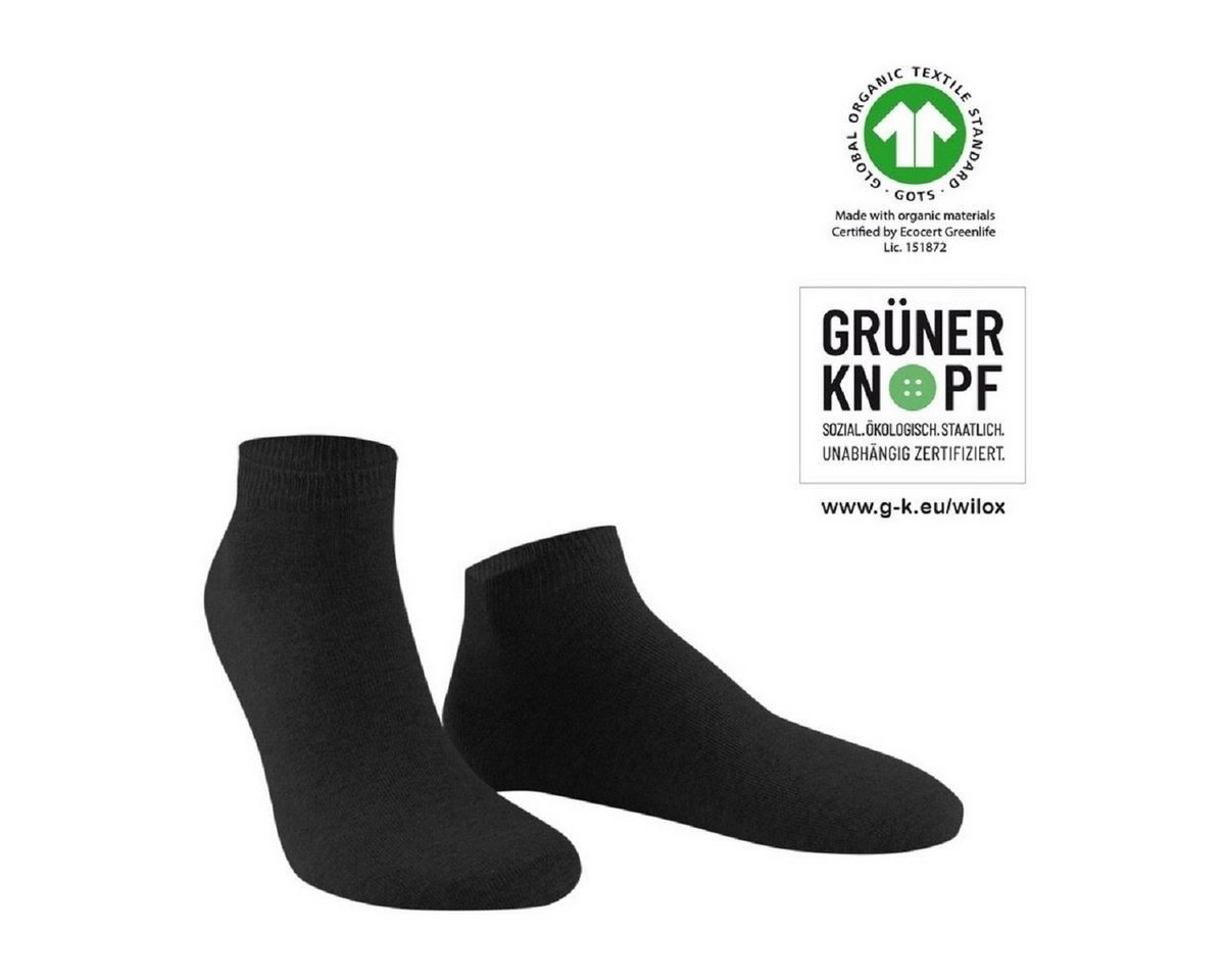 Wilox Kurzsocken Sneaker Socke aus hautsympathischer Bio Baumwolle (1-Paar) BIO Baumwolle von Wilox
