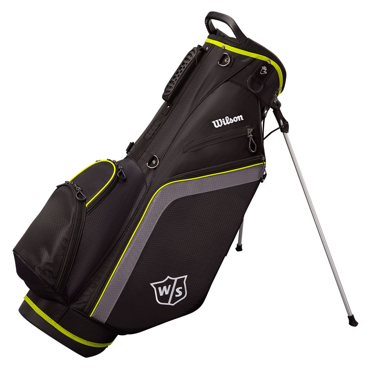 Wilson Staff Mens Black, Silver and Yellow Golf Lite III Golf Stand Bag, Size: One Size | American Golf von Wilson Staff