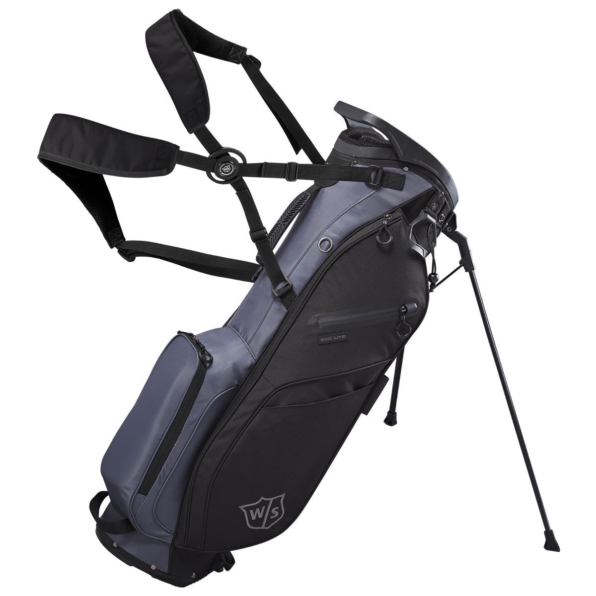 Wilson Staff Mens Black and Dark Grey Lightweight EXO Lite Golf Stand Bag | American Golf, One Size von Wilson Staff