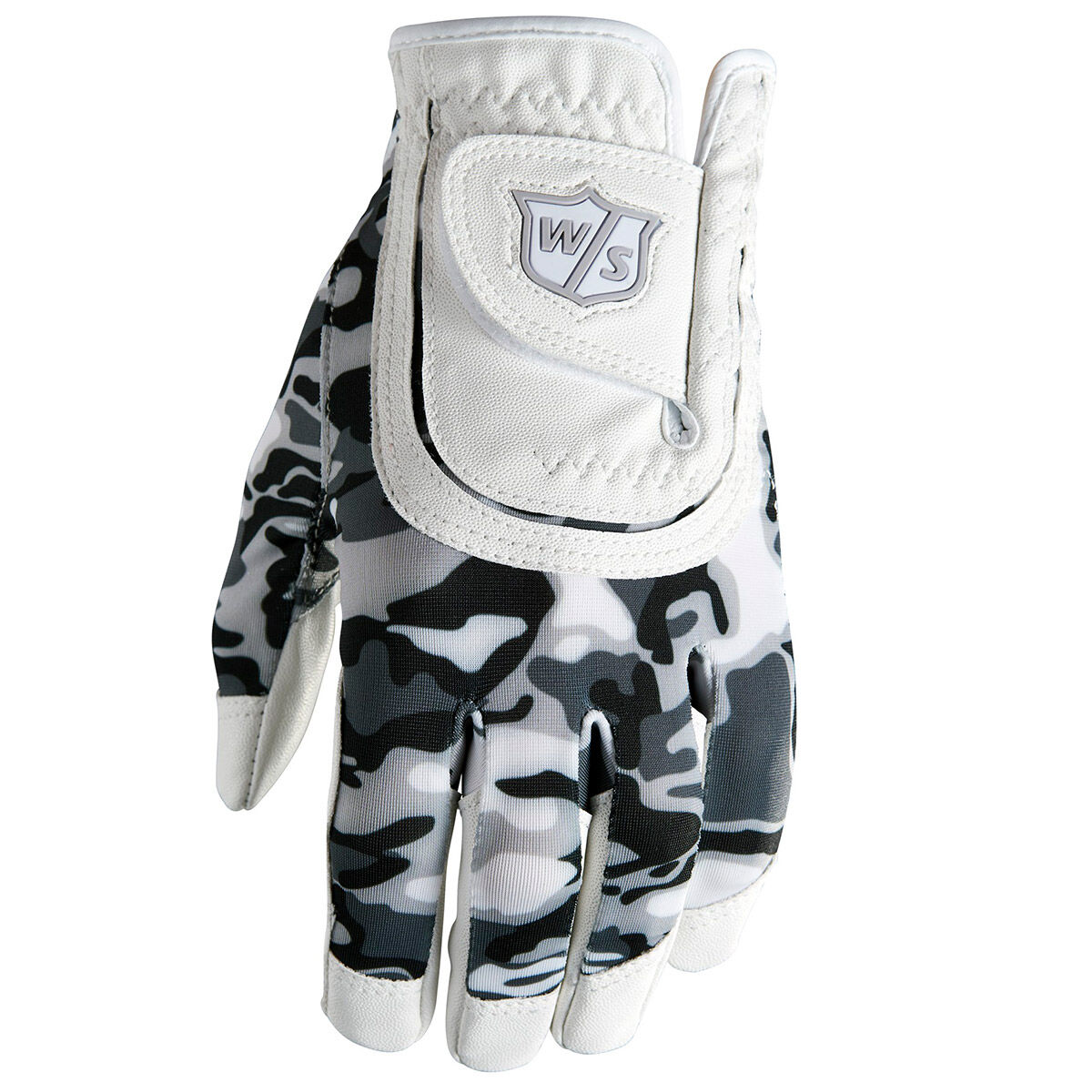 Wilson Staff Wilson Junior Fit All Golf Glove, Unisex, White/black/grey camo, One Size | American Golf - Father's Day Gift von Wilson Staff