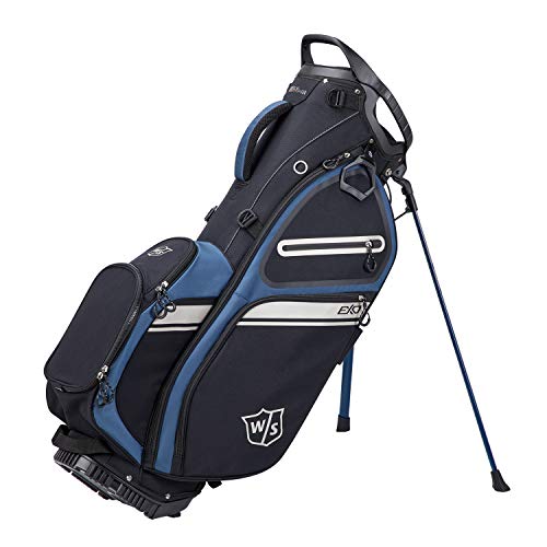 Wilson Staff Golftasche, EXO II Carry Bag, Tragetasche, Schwarz/Blau, Integrierter Ständer, 2,3 kg, WGB6600BU von Wilson