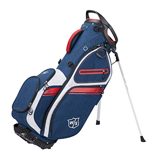Wilson Staff Golftasche, EXO II Carry Bag, Tragetasche, Blau/Weiß/Rot, Integrierter Ständer, 2,3 kg, WGB6600NA von Wilson