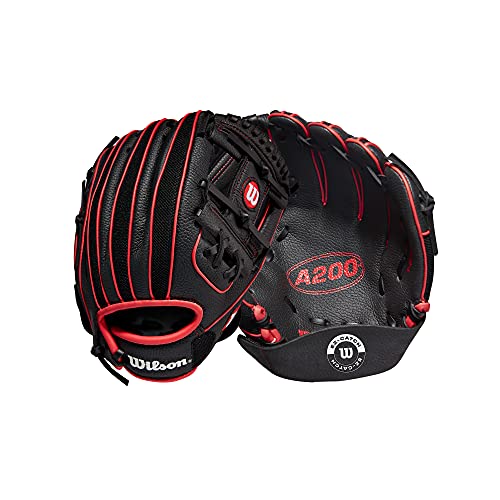 WILSON A200 10" Baseball-Handschuh, schwarz/red von Wilson