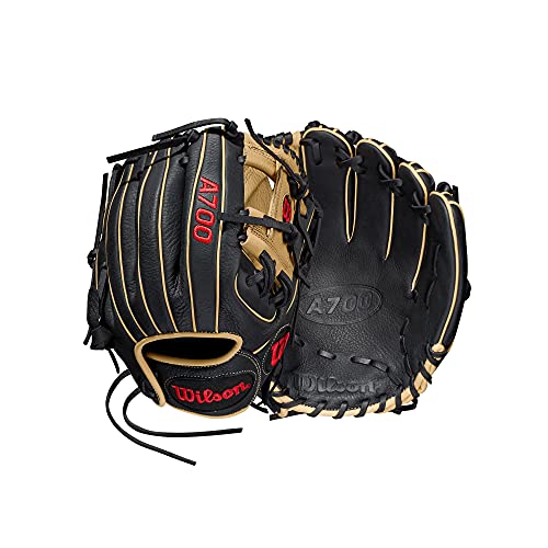 WILSON A700 Baseball-Handschuh, Schwarz/Blond/Rot, 11.5" inch von Wilson