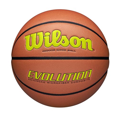 WILSON Evolution Game Basketball, gelb, mittlere Größe – 72,4 cm von Wilson