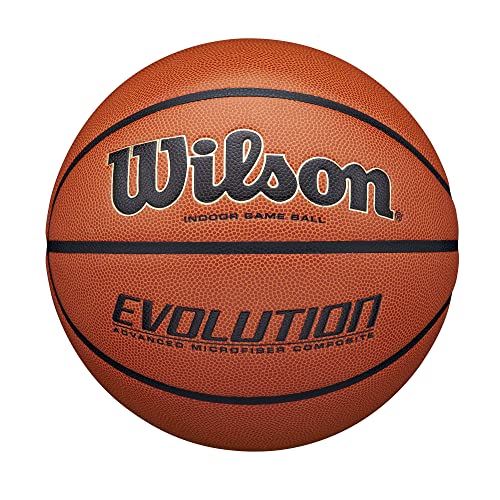 Wilson Evolution Indoor Basketball für Training und Wettkampf | Optimale Ballkontrolle | Verschiedene Größen und Gewichte | Kunstleder von Wilson