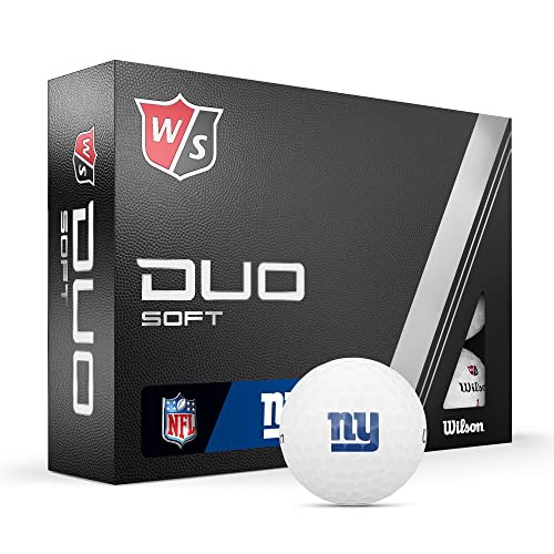 WILSON Staff 2023 Duo Soft NFL Golfbälle - 12 Bälle, Weiß, New York Giants von Wilson