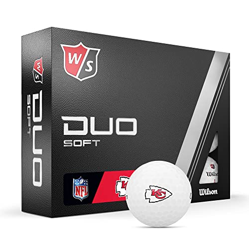 WILSON Staff 2023 Duo Soft NFL Golfbälle - 12 Bälle, weiß, Kansas City Chiefs von Wilson