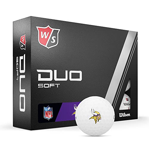 WILSON Staff 2023 Duo Soft NFL Golfbälle - 12 Bälle, weiß, Minnesota Vikings von Wilson