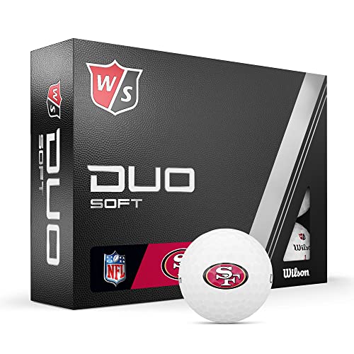 WILSON Staff 2023 Duo Soft NFL Golfbälle - 12 Bälle, weiß, San Francisco 49ers von Wilson