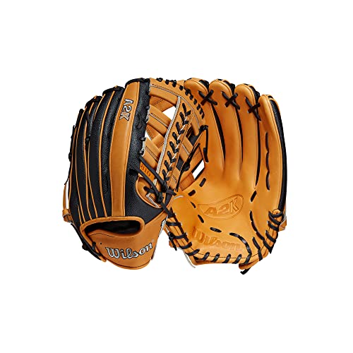 WILSON Unisex-Erwachsene A2K 1810SS Baseball, SuperSkin Handschuh, 32,4 cm, Vintage Hellbraun/Schwarz, 12.75" von Wilson
