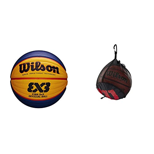 Wilson 3 x 3 Spiel Basketball & Unisex-Adult Single Ball BSKT Bag Basketball, Black, Uni von Wilson