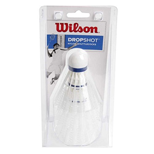 Wilson Badminton-Ball, Dropshot Shuttlecocks, 3-er Pack, Weiß, Kunststoff/Naturkork, WRT6048WH von Wilson