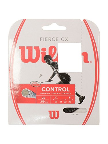 Wilson Badminton-Saite, Fierce CX, Multifilament, 10 Meter, Schwarz, 0,72 mm Dicke, WRR943500 von Wilson