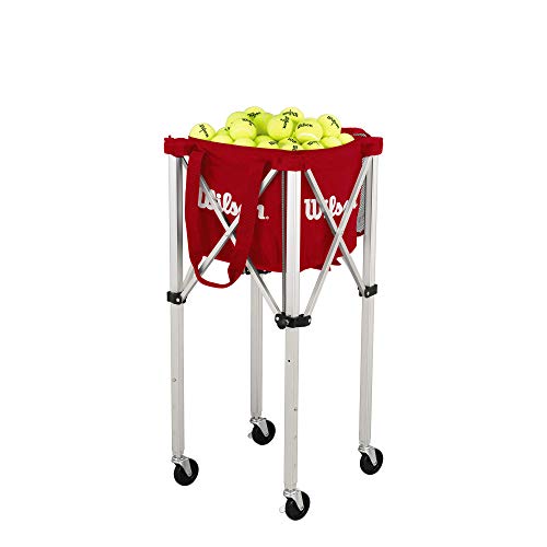 Wilson Ballwagen, Tennis Teaching Cart, für bis zu 150 Bälle, rot, WRZ541000 von Wilson