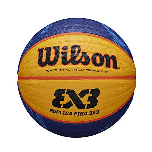 Wilson Basketball FIBA 3X3 Replica Ball 2020 WT, Größe: 6, Gummi, Für den Innen- und Außenbereich, Gelb/Blau, WTB1033XB2020, WTB0533XB2020, orange/bleu Marine von Wilson
