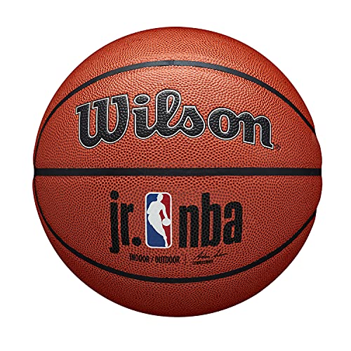 Wilson Basketball JR NBA AUTHENTIC SERIES, Indoor/Outdoor, Mischleder, Größe: 7, Braun von Wilson