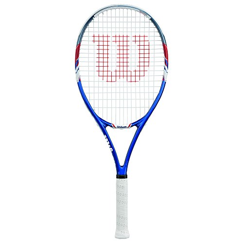 Wilson Damen/Herren-Tennisschläger, Anfänger, US Open Adult, Griffstärke 2, blau/rot/weiß, WRT32560U2 von Wilson