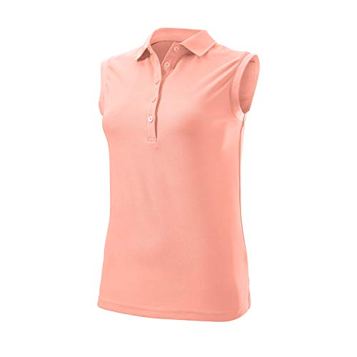 Wilson Damen Sleeveless Polo T-Shirt, Rosa, LG von Wilson