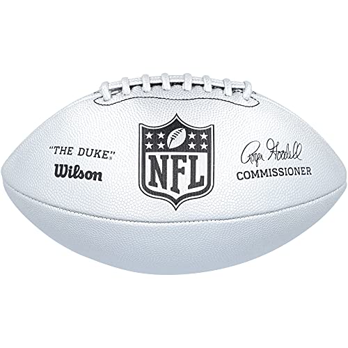 Wilson American Football NFL DUKE METALLIC EDITION, Mischleder, Offizielle Größe, Silber, WTF1827XB von Wilson