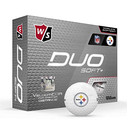 Wilson Duo Soft+ NFL Golfbälle (12 Stück) Pittsburgh, weiß von Wilson